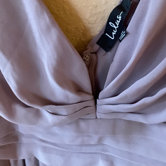 Mauve purple pastel floor length Lulu’s bridesmaids dress - Picture 5 of 7